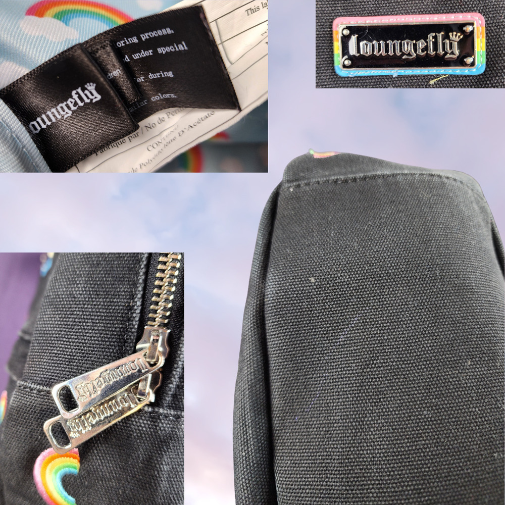 Loungefly Embroidered Sky Rainbow Pride Canvas Mini Backpack Travel Festival - Picture 4 of 7